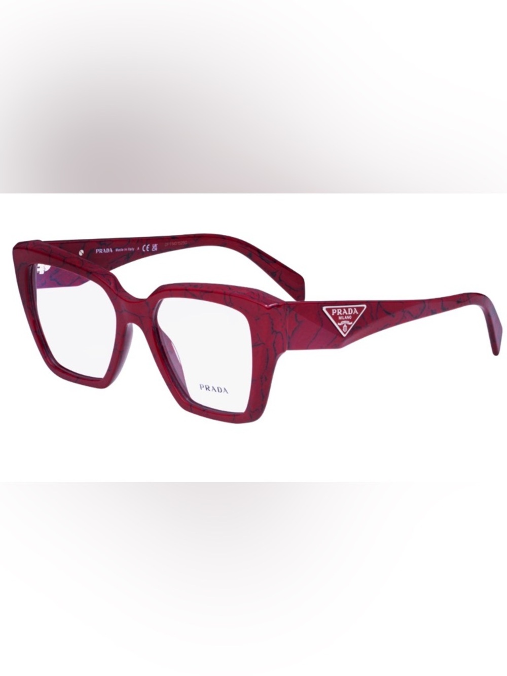 🆕 PRADA PRO9ZV Etruscan Marble Red Cat Eye Eyeglasses Frames